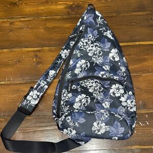Vera Bradley Navy and White Floral Crossbody Pouch